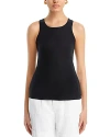 Majestic Lyocell Baby Ribbed Tank In Noir