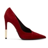 Balmain Red Suede Agnes Heels