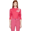 MIU MIU Pink Telephone Crewneck Sweater
