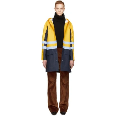Marni Yellow & Navy Stutterheim Edition Colorblock Raincoat In Multicolor