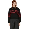 MCQ BY ALEXANDER MCQUEEN Black Cropped Embroidered Logo Hoodie