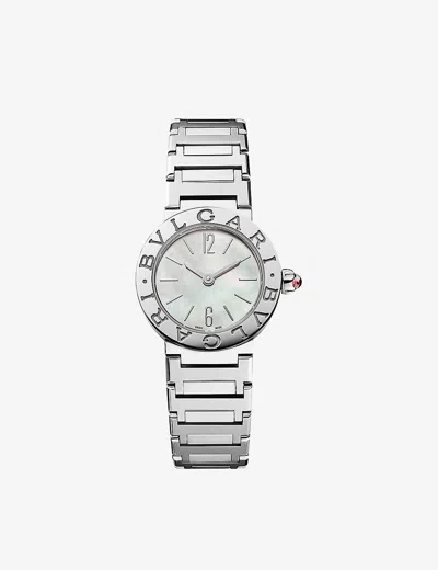 Bvlgari Stainless Steel Bbl23wss Stainless-steel And 0.196ct Brilliant-cut Diamond Quartz Watch