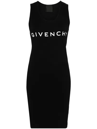 Givenchy Abito Canotta  Paris In Jersey In Black