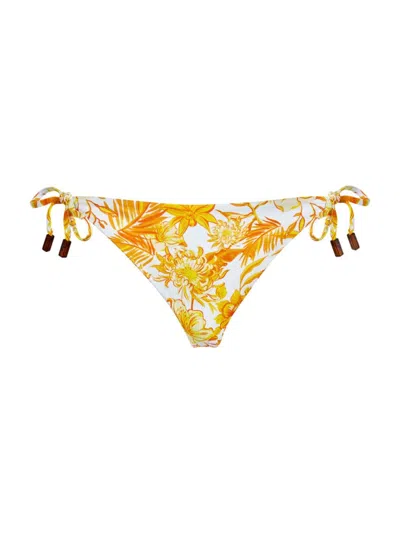 Vilebrequin Women's Tahiti Floral Side-tie Bikini Bottom In Mais