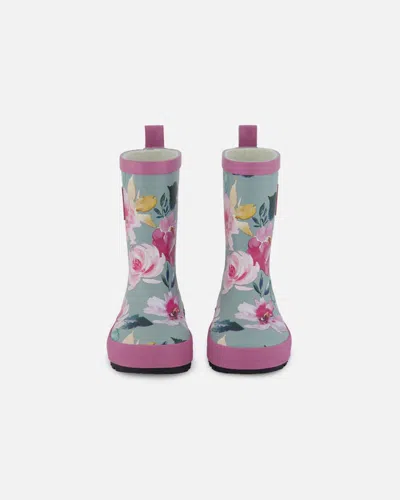 Deux Par Deux Baby Girl's Rain Boots Printed Watercolor Roses