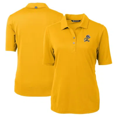 Cutter & Buck Gold Etsu Buccaneers Vault Drytec Virtue Eco Pique Recycled Polo