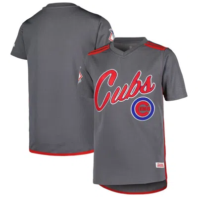 Stitches Kids' Youth  Charcoal Chicago Cubs Team V-neck Jersey