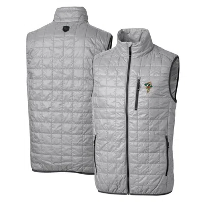 Cutter & Buck Gray Greensboro Grasshoppers Rainier Primaloft Eco Insulated Full-zip Puffer Vest