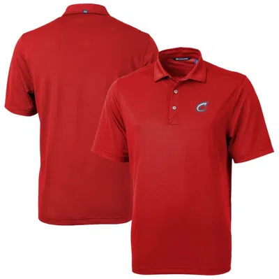 Cutter & Buck Red Columbus Clippers Virtue Eco Pique Recycled Polo