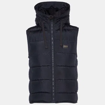 Pre-owned Dolce & Gabbana Dark Grey Down Quilted Waistcoat M