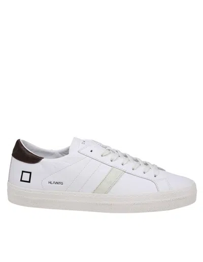 Date D.a.t.e. Leather Sneakers In White/moro