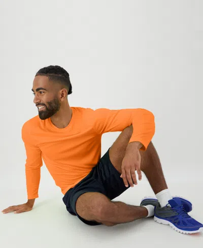 Hanes Sport Men's Cool Dri Performance Long Sleeve T-shirt, 2-pack In Orange