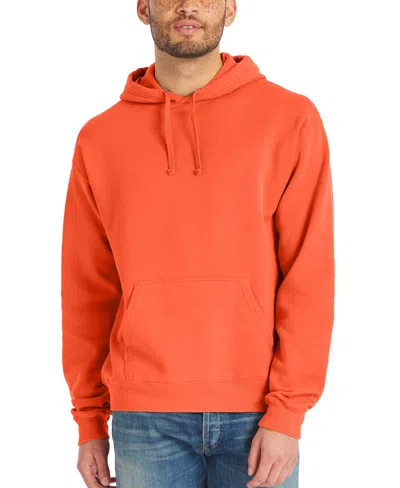 Hanes Men's Garment Dyed Fleece Hoodie In Red