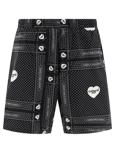 Carhartt Wip "heart Bandana" Shorts In Black