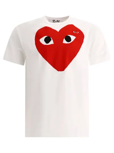 Comme Des Garçons Play "mega Heart" T Shirt In White