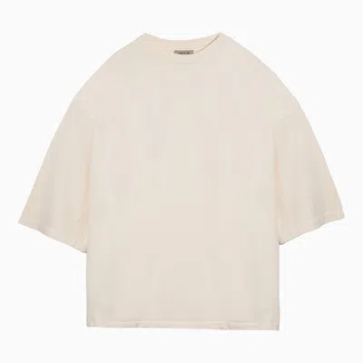 Fear Of God Cream Coloured Oversize Cotton T Shirt In Neutral