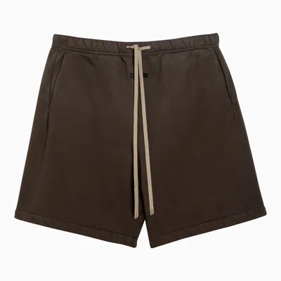 Fear Of God Olive Green Cotton Drawstring Shorts In Brown