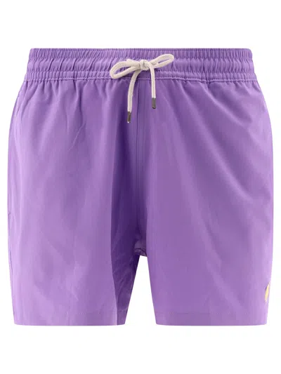 Polo Ralph Lauren Traveler Drawstring Swim Shorts In Purple