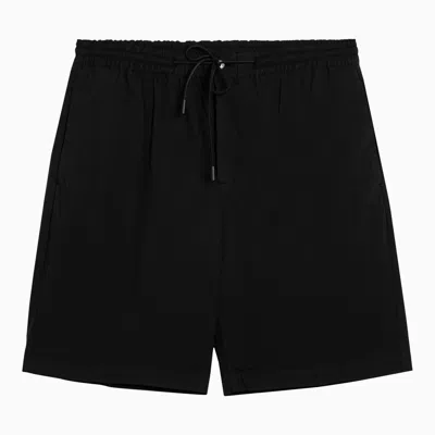 Pt Torino Black Cotton Blend Bermuda Shorts