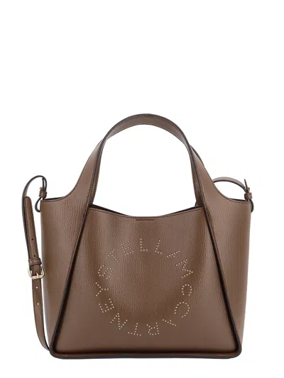 Stella Mccartney Alter Mat Handbag With Studded Logo In Brown