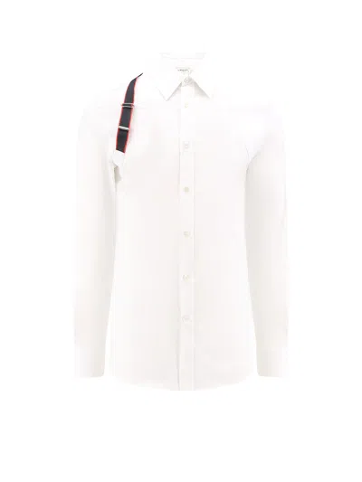 Alexander Mcqueen Cotton Shirt With Alexander Mc Queen Detail In White