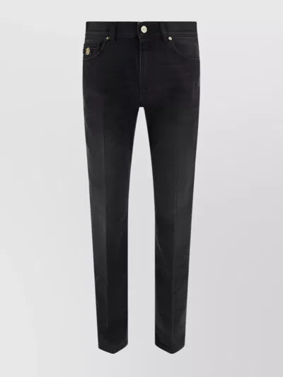 Versace Denim Cotton Jeans In Black