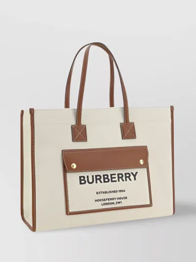 Burberry Frey Shoulder Bag In Beige