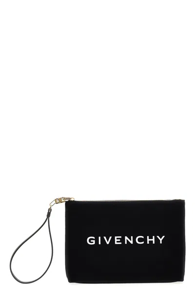 Givenchy Women Large Canvas Pouch In Black