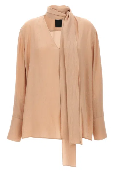 Givenchy Pussy Bow Blouse In Cream