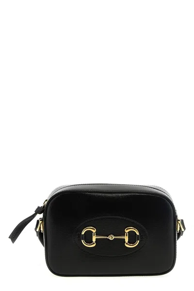 Gucci Horsebit 1955 Small Leather Crossbody Bag In Black  