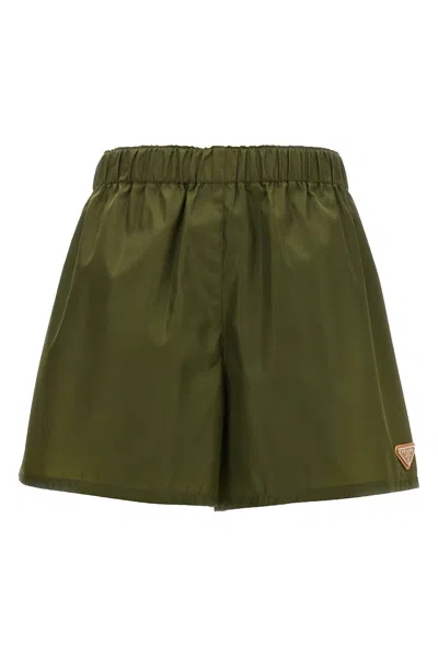 Prada Women Re-nylon Shorts In Green