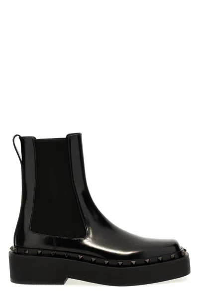 Valentino Garavani Women  'rockstud M-way' Ankle Boots In Black