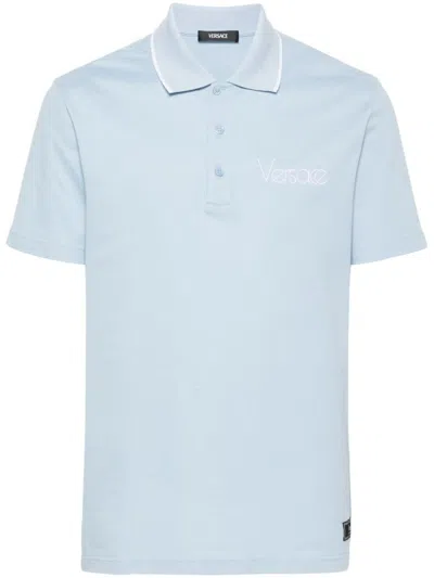 Versace T-shirts And Polos In Pastel Blue