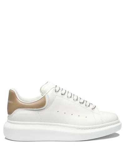 Alexander Mcqueen White Low-top Sneakers With Chunky Sole And Contrasting Heel Tab In Leather Man