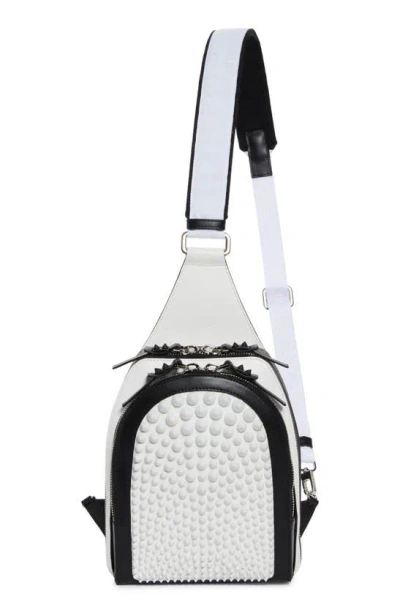 Christian Louboutin Loubifunk Leather Cross-body Bag In 6404 White-black/ White/ White