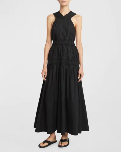 Proenza Schouler White Label Libby Poplin Sleeveless Maxi Dress In Black