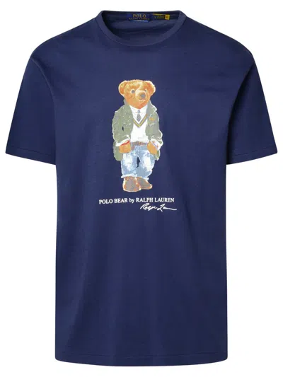 Polo Ralph Lauren Blue Cotton T-shirt In Navy