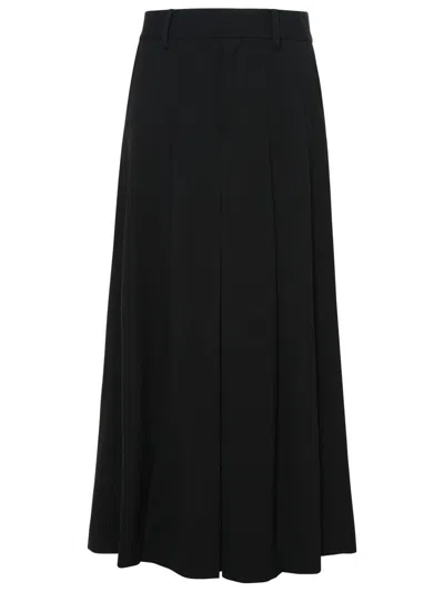 P.a.r.o.s.h Pleated Virgin-wool Midi Skirt In Black