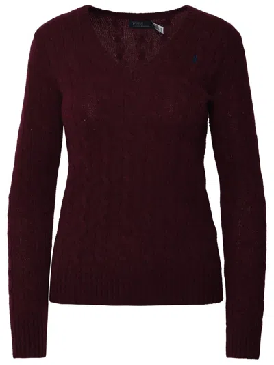 Polo Ralph Lauren Kimberly Sweater In Burgundy Cashmere Blend In Bordeaux