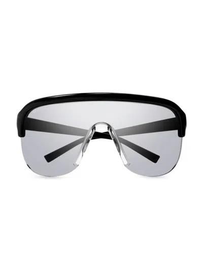 Gucci Men's Fashion Show Gg1645s 99mm Shield Sunglasses In Silver