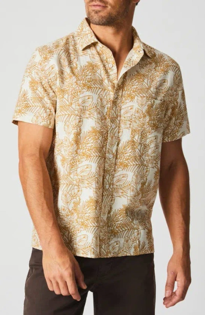 Billy Reid Short Sleeve Textural Pine Treme Block Shirt In Tinted White/multi
