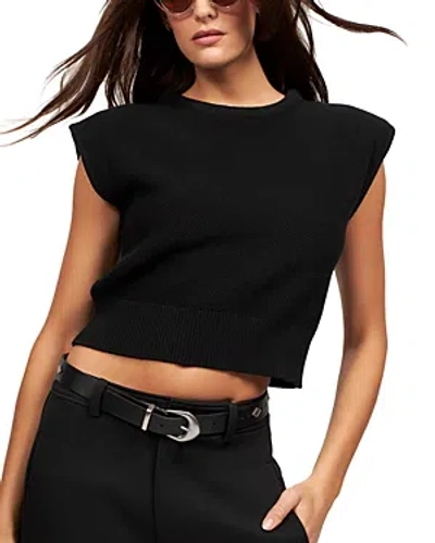Equipment Jamina Cap-sleeve Knit Pullover In True Black