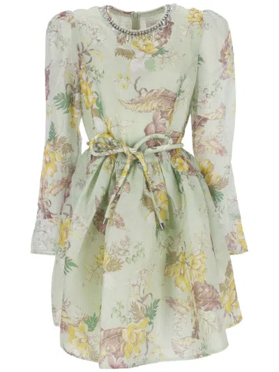 Zimmermann Dresses In Mint Tropical Floreal