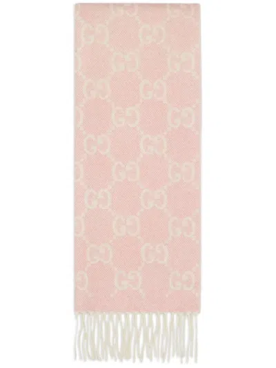 Gucci Scarfs In Ivory/pink