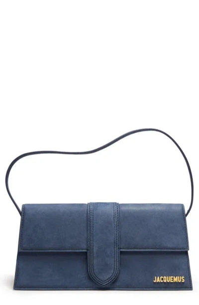 Jacquemus Le Bambino Long Leather Shoulder Bag In Dark Navy