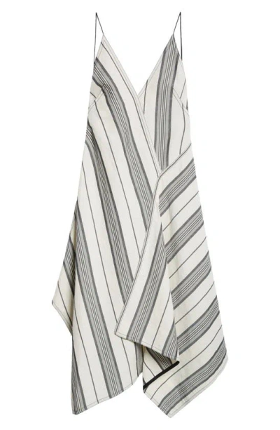 Ferragamo Asymmetric Slip Dress In Beige