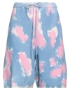 87 Avril 90 Woman Shorts & Bermuda Shorts Light Blue Size M Cotton In Blue