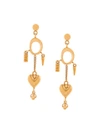 Chloé Collected Hearts Charm Earrings - Metallic In Metallic