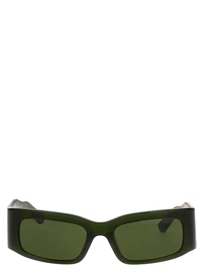 Balenciaga Eyewear Paper Rectangle Frame Sunglasses In Green