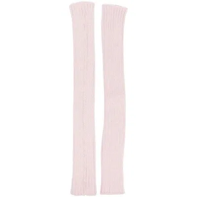 Charlott Fingerless Wool Gloves In Pink